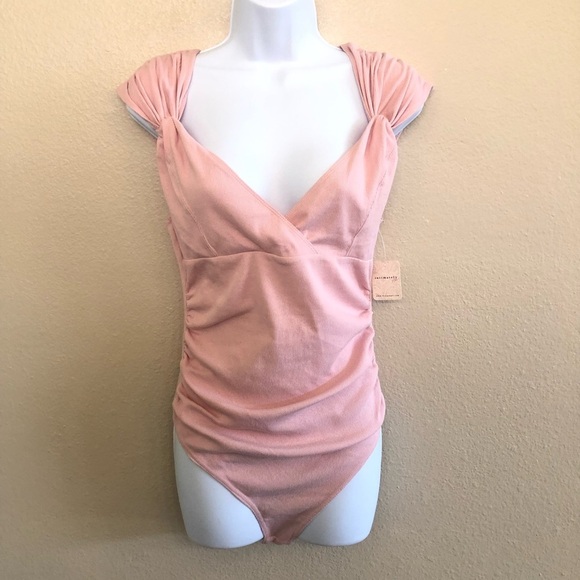 Free People Tops - Free People Intimately FP Another Love Bodysuit in Silver Pink Size L
